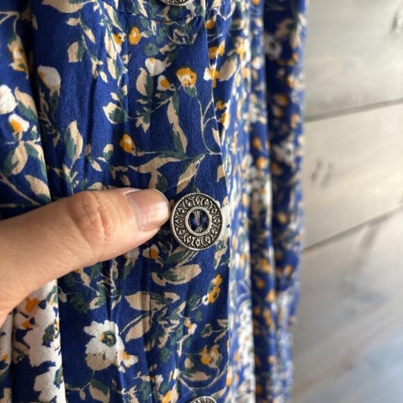 COTTON & RYE | Womens Blue Floral Print Midi Sundress Size XL Summer Tropical - Picture 4 of 6